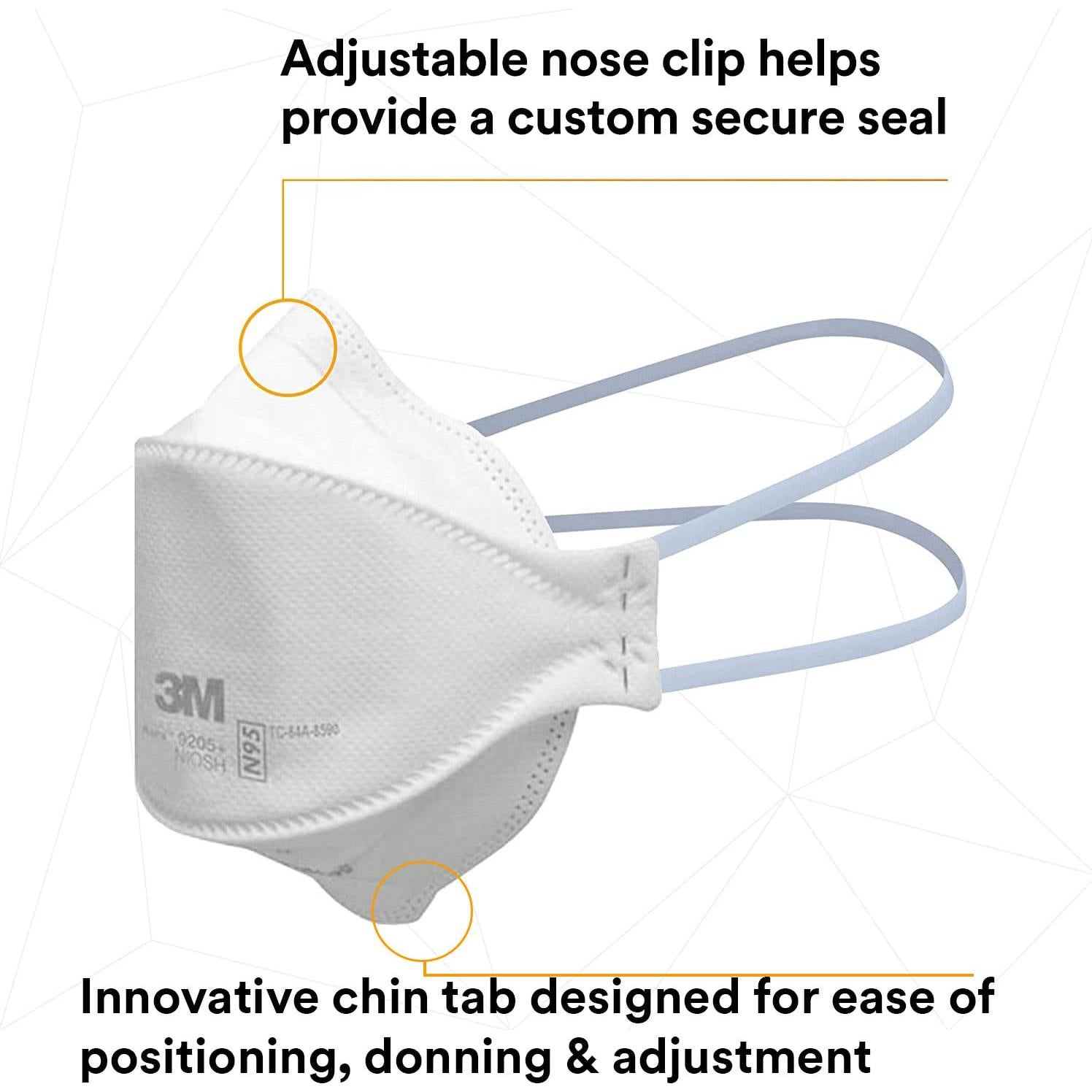 Respirador de Partículas 3M Aura 9205+ N95, Paquete de 20 Unidades