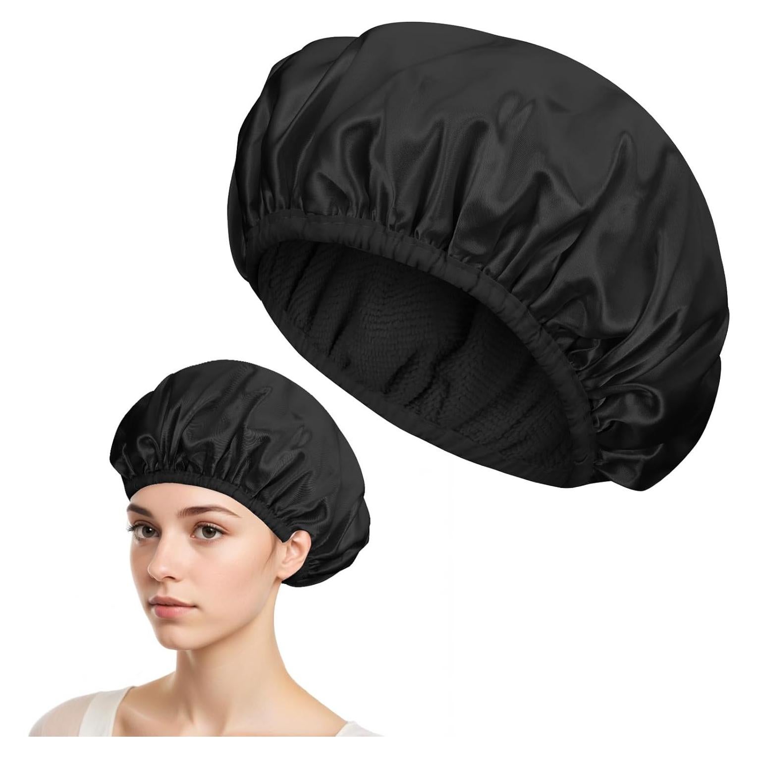 Gorro de Ducha Reutilizable BOHUIZ Negro 3 Capas Impermeable