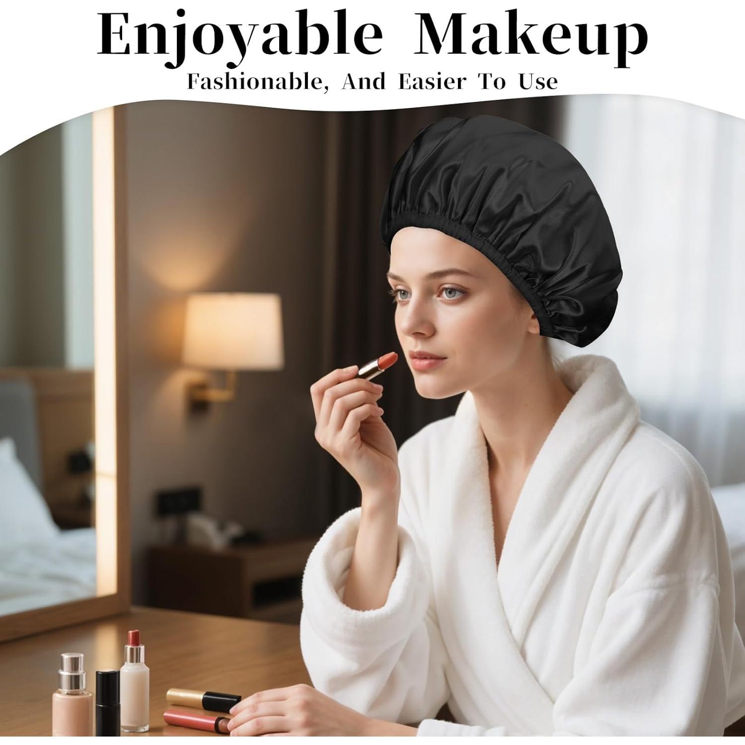 Gorro de Ducha Reutilizable BOHUIZ Negro 3 Capas Impermeable