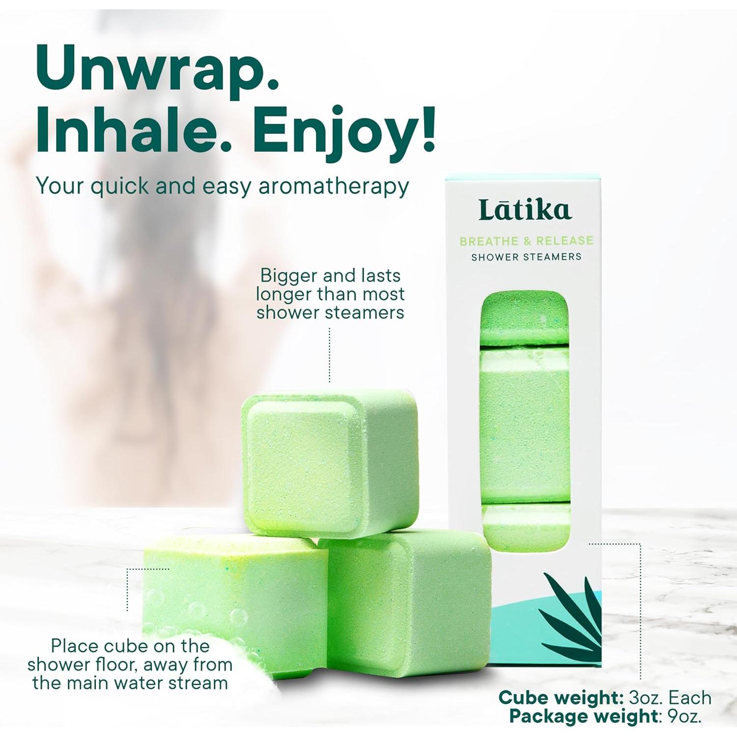 Vaporizador de Ducha Aromaterapia Latika Breathe & Release - Eucalipto y Menta