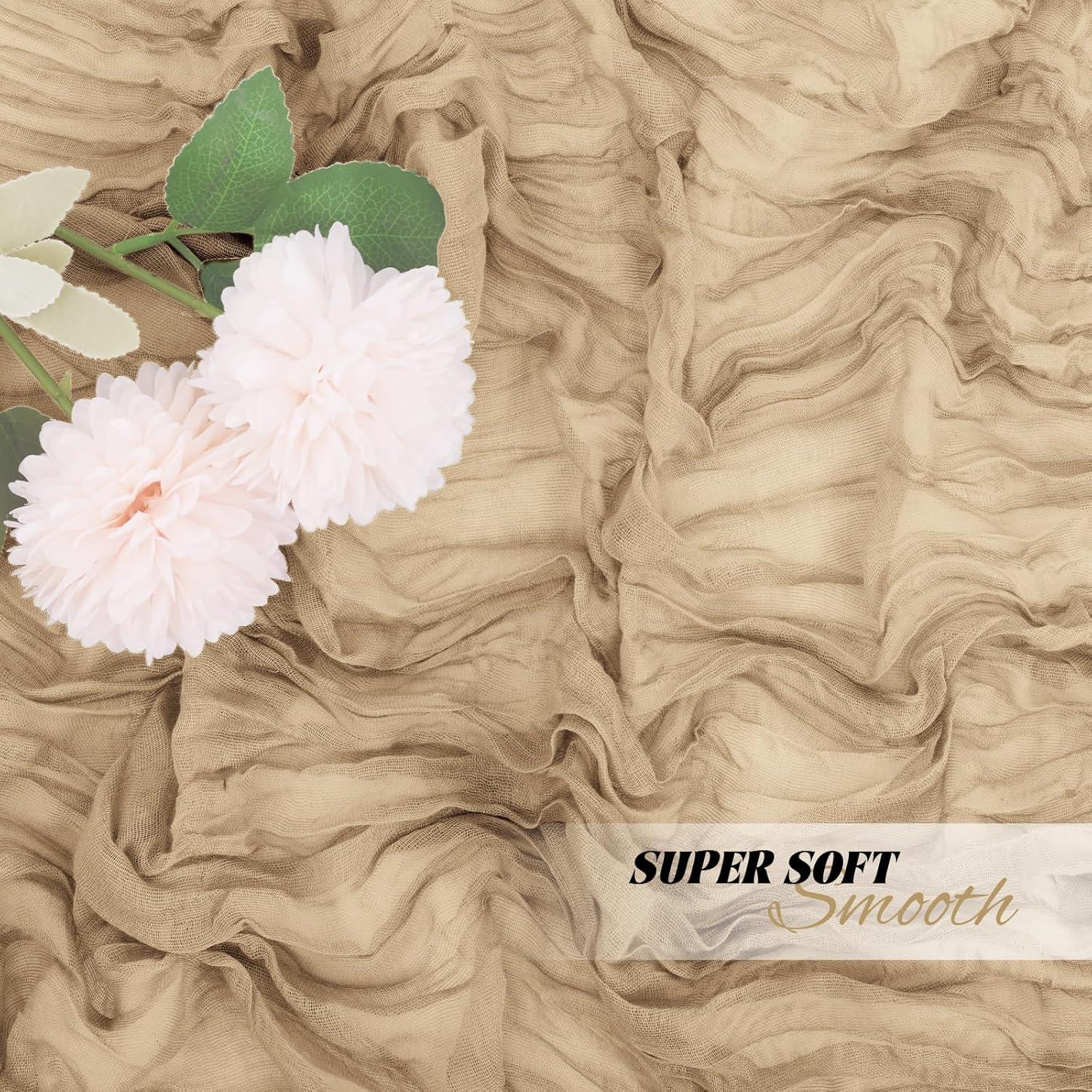 Paquete de 10 Caminos de Mesa de Gasa Beige 88.9 x 177.8 cm