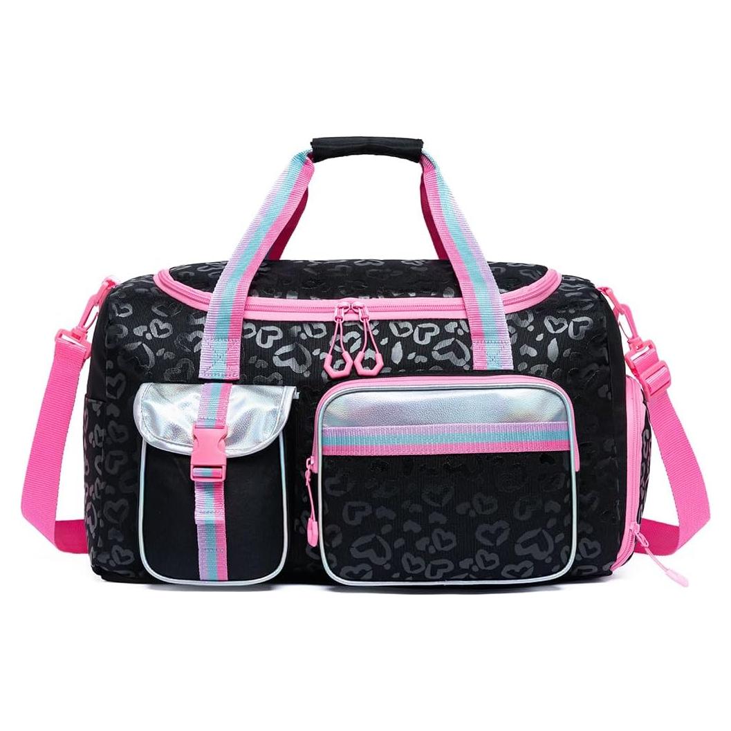 Bolsa de viaje Oruiji para niñas, negro amor, 50.8x27.9 cm