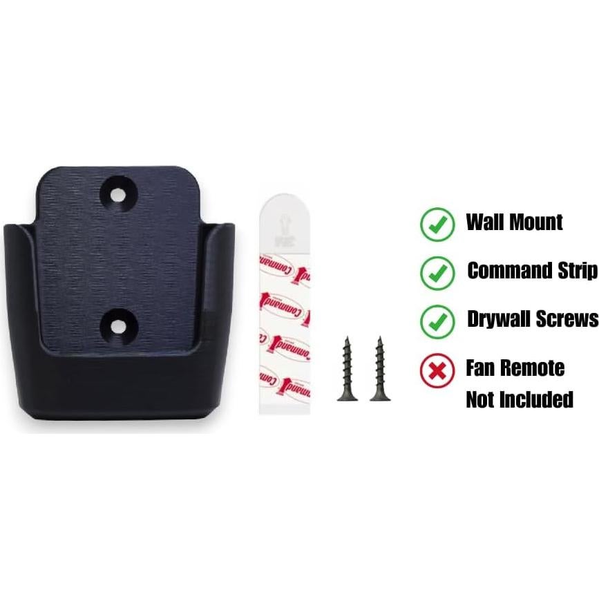 Soporte de Pared para Control Remoto Ventilador Merwry Negro