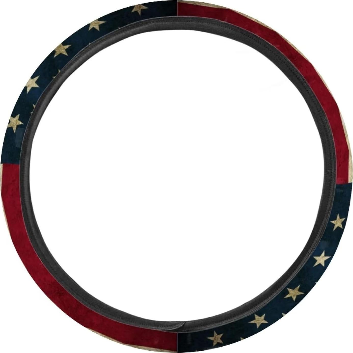 Cubierta de Volante Yewattles Bandera Americana 38 cm Universal