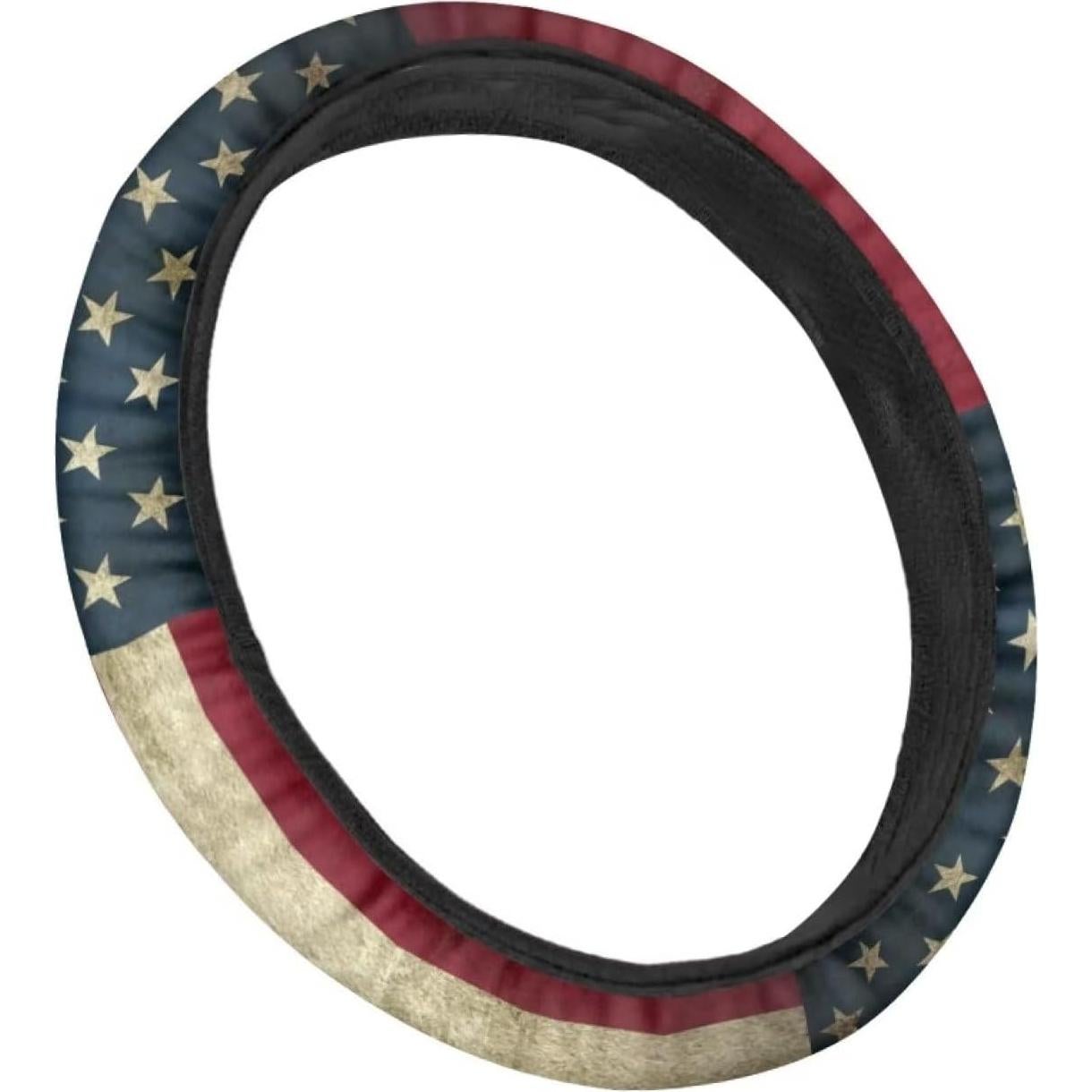 Cubierta de Volante Yewattles Bandera Americana 38 cm Universal