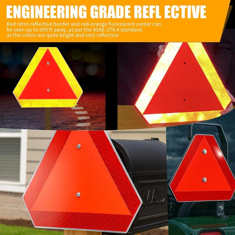 Señal de Seguridad Triangular DXSIGN 14x16" Reflectante Aluminio