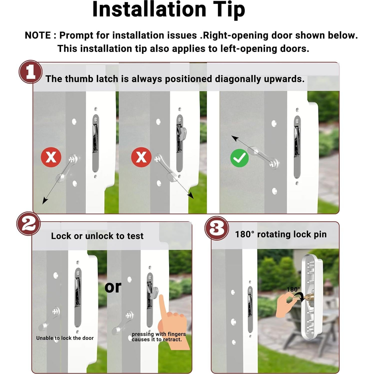 Juego de Cerradura y Manija AIsecure para Puerta Corrediza Negra