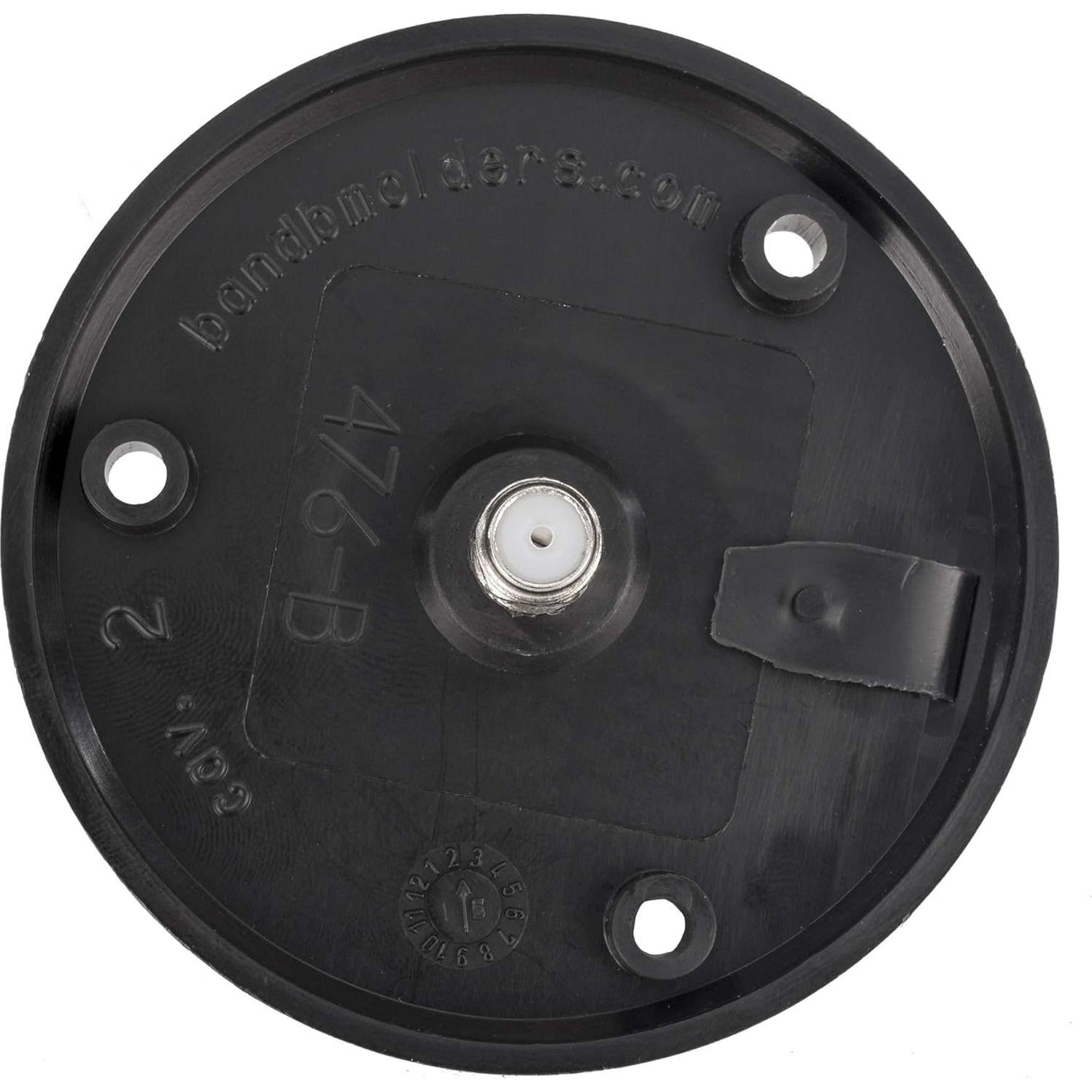 Placa de Cable Coaxial RecPro Negra 1 Salida Resistente Agua