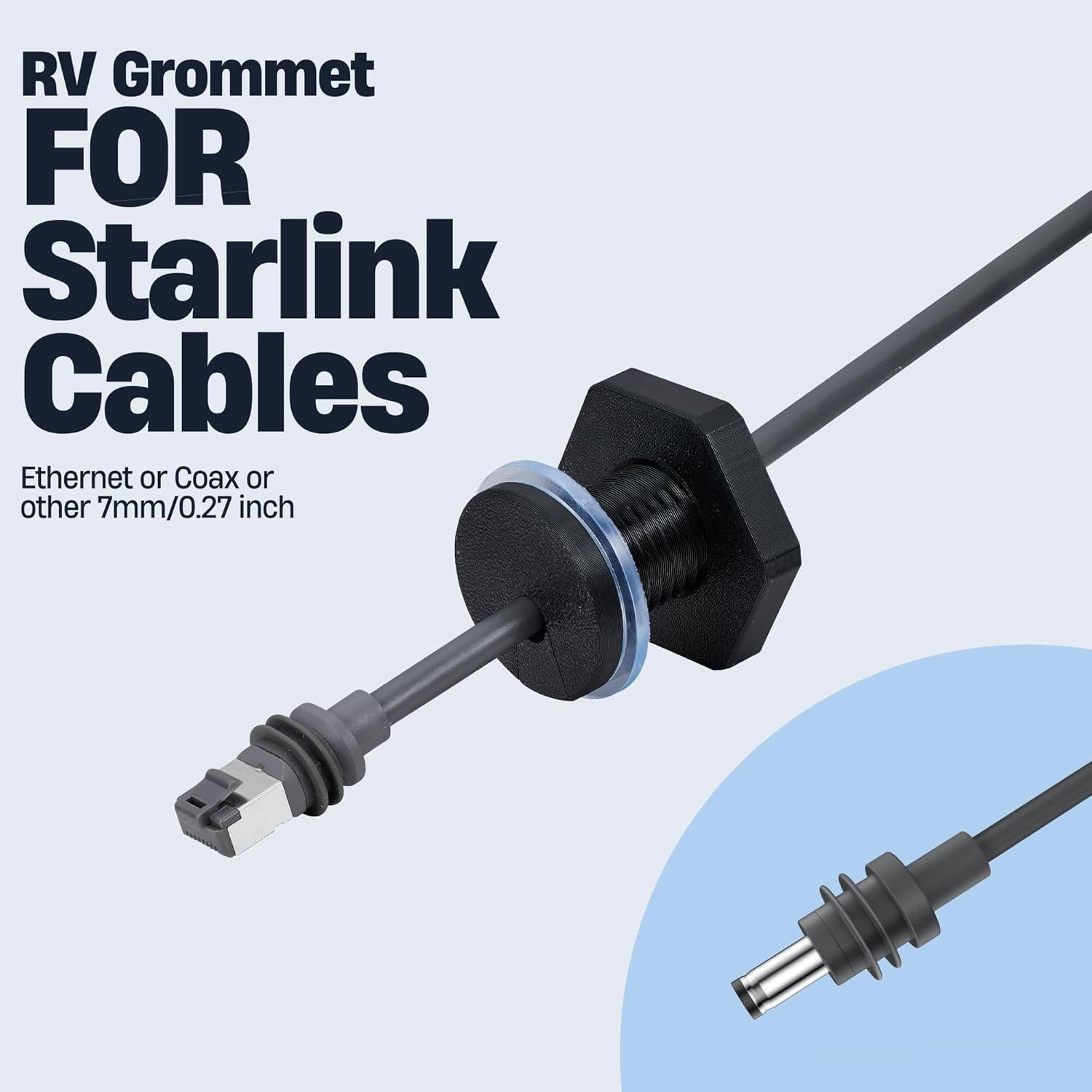 Grommet Passthrough para RV Dikiwodark RV-N35A Negro 22mm