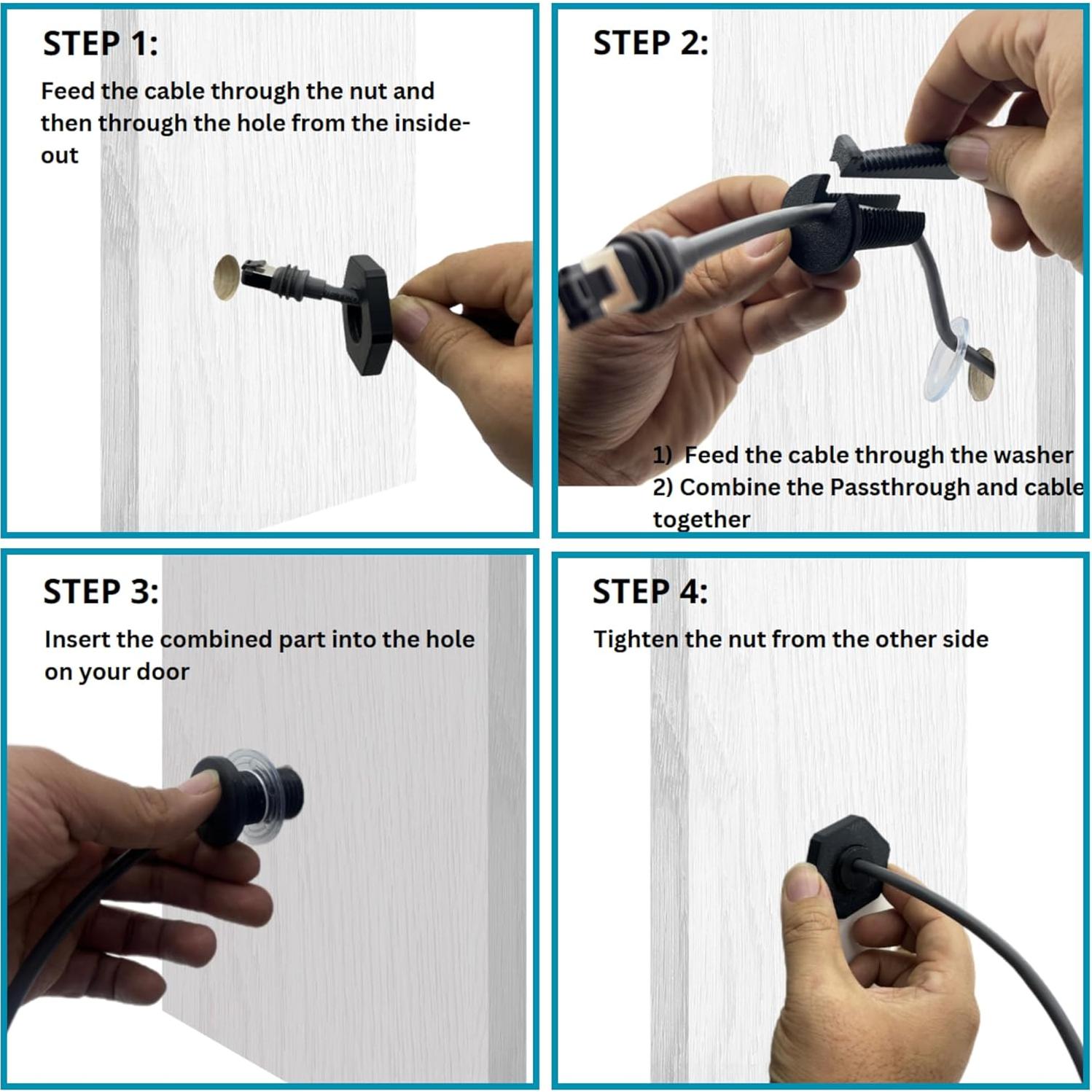 Grommet Passthrough para RV Dikiwodark RV-N35A Negro 22mm