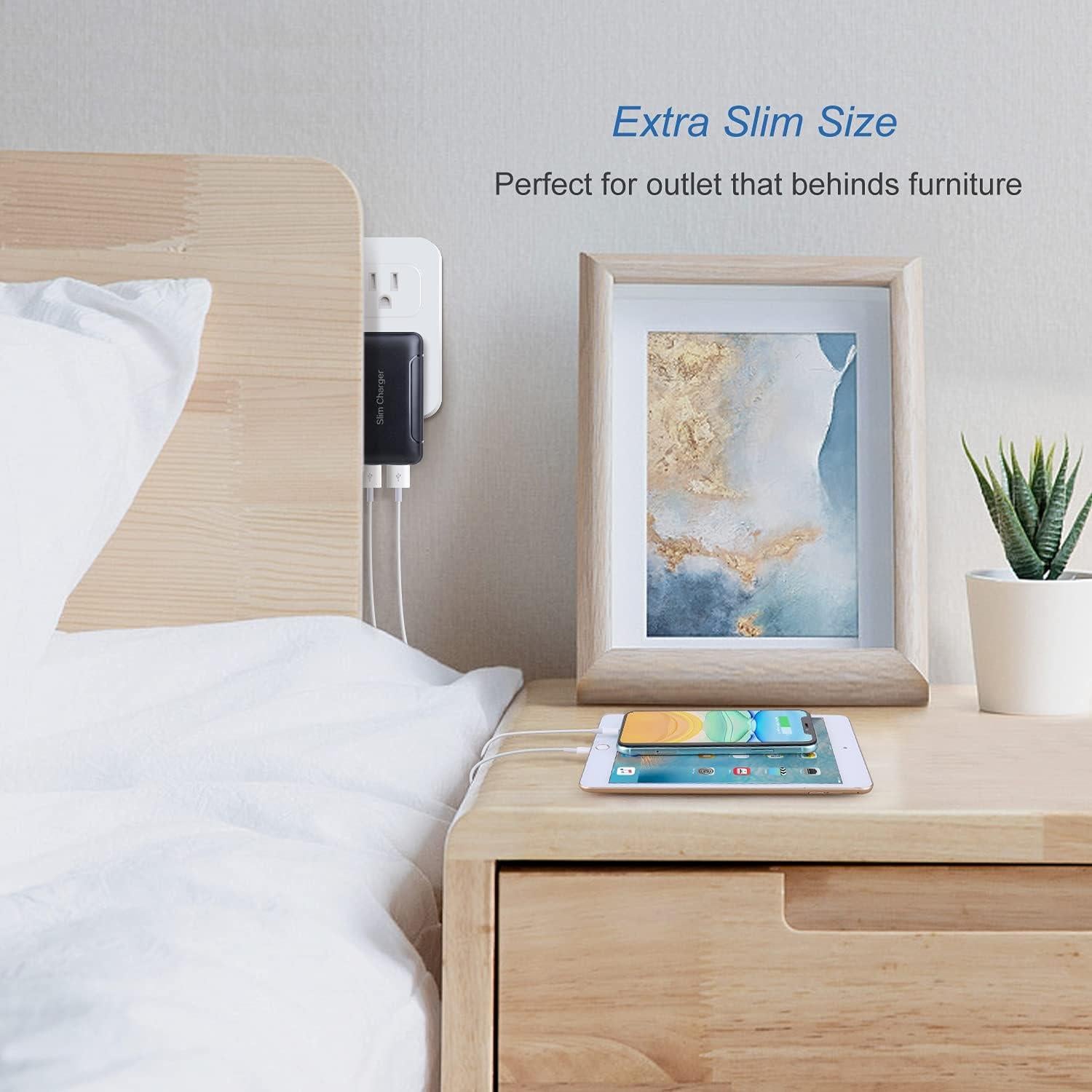 Cargador de Pared USB Dual OKRAY 5V/3A Plegable Ultra Delgado