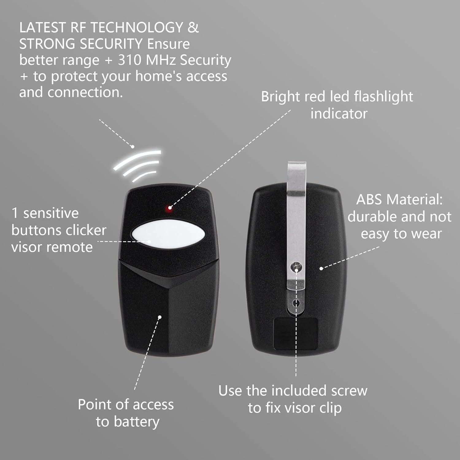 Control Remoto Stanley 310MHz con 10 Interruptores Dip