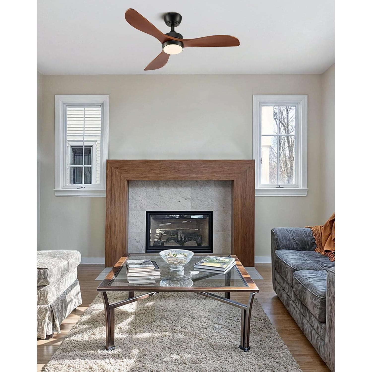 Ventilador de Techo Vonluce 42" con Luz y Control Remoto Negro