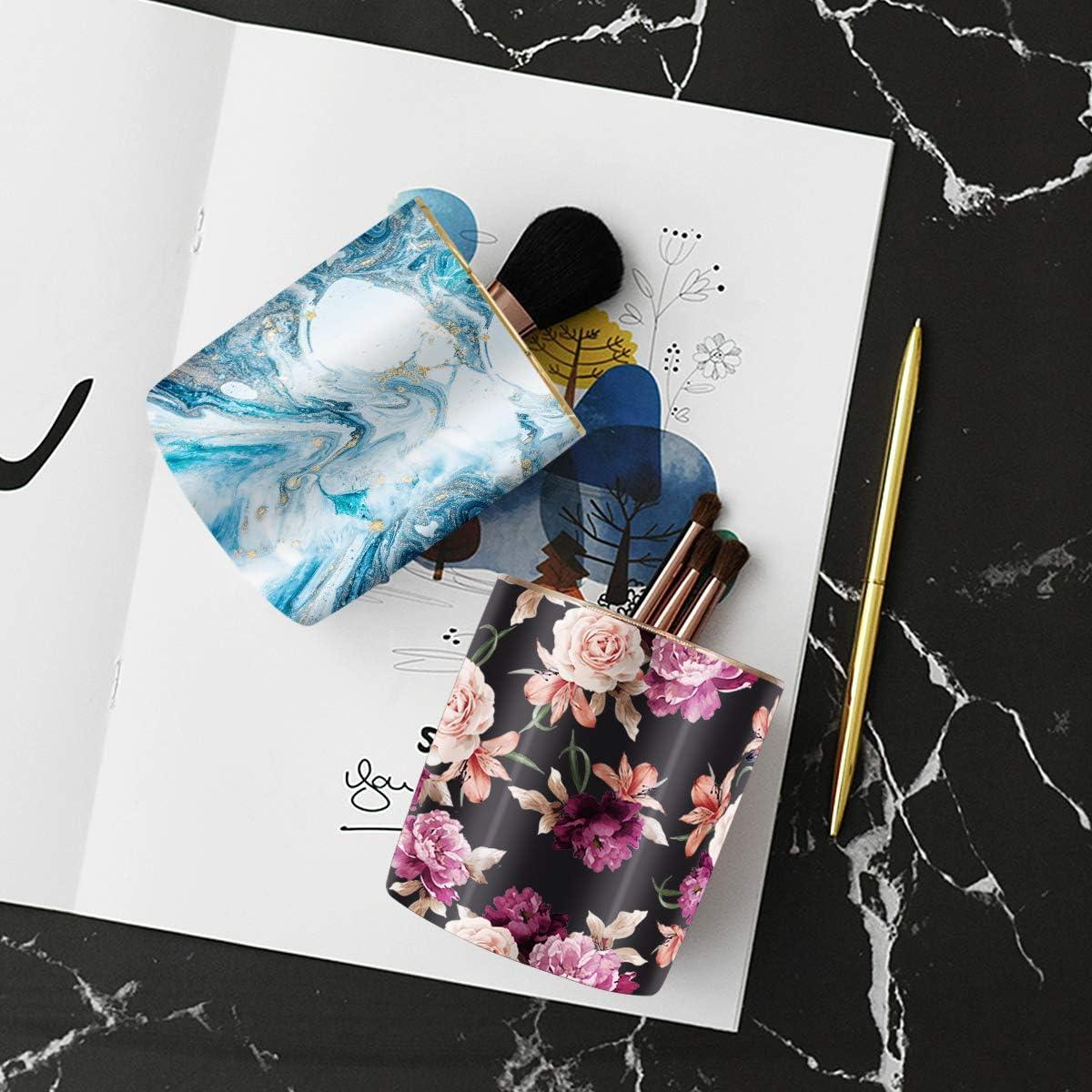 Soporte para Lápices WAVEYU Cerámica Negra Diseño Floral