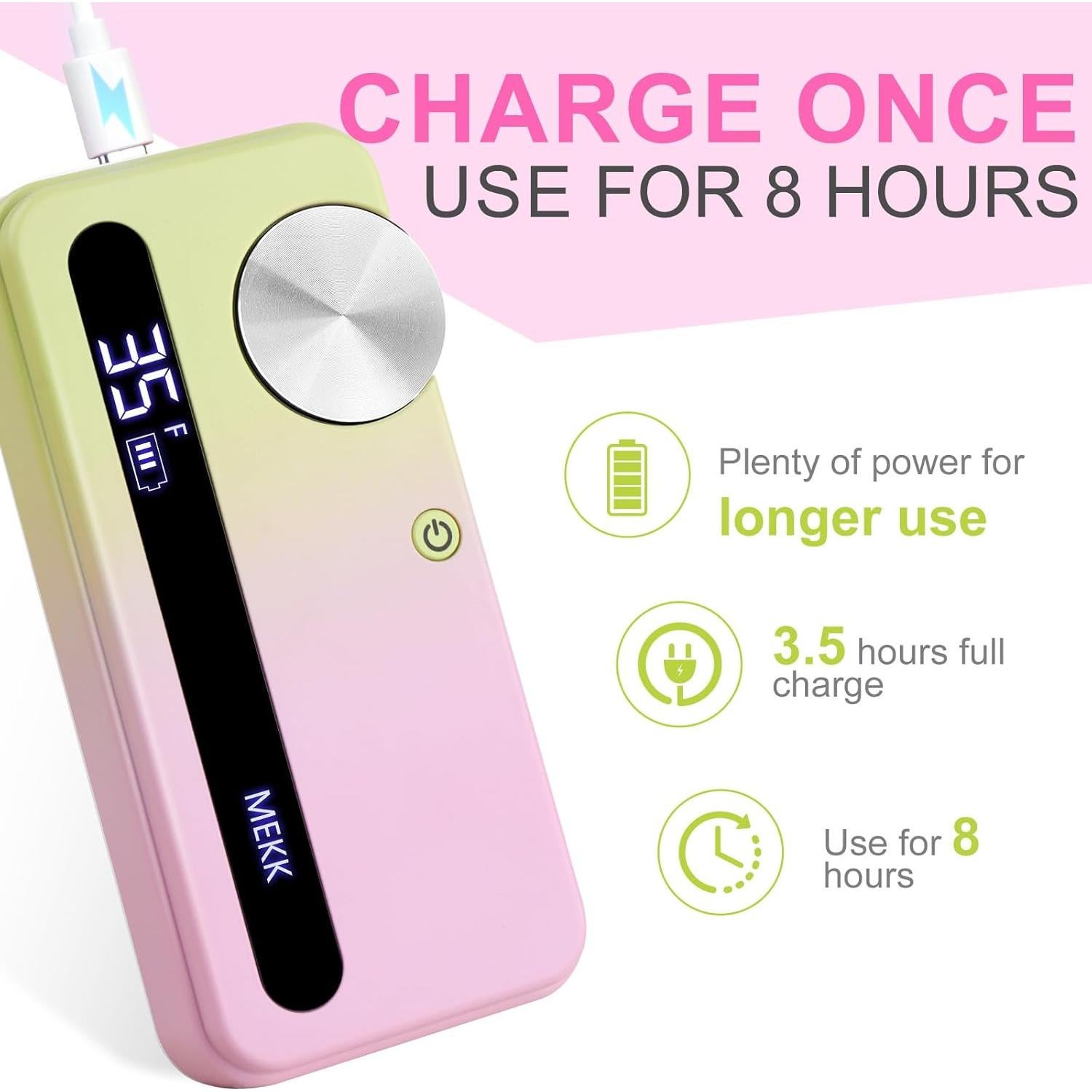 Taladro de Uñas Eléctrico MEKK 35000RPM con 12 Piezas