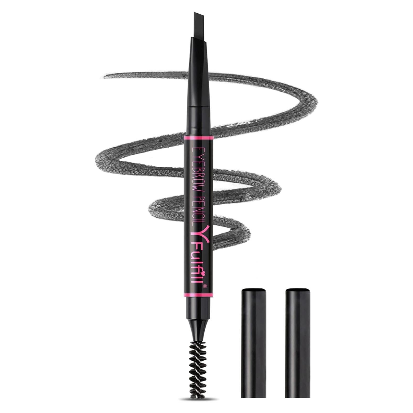 Lápiz de Cejas Impermeable Yfulfill Negro 0.5mm Doble Extremo