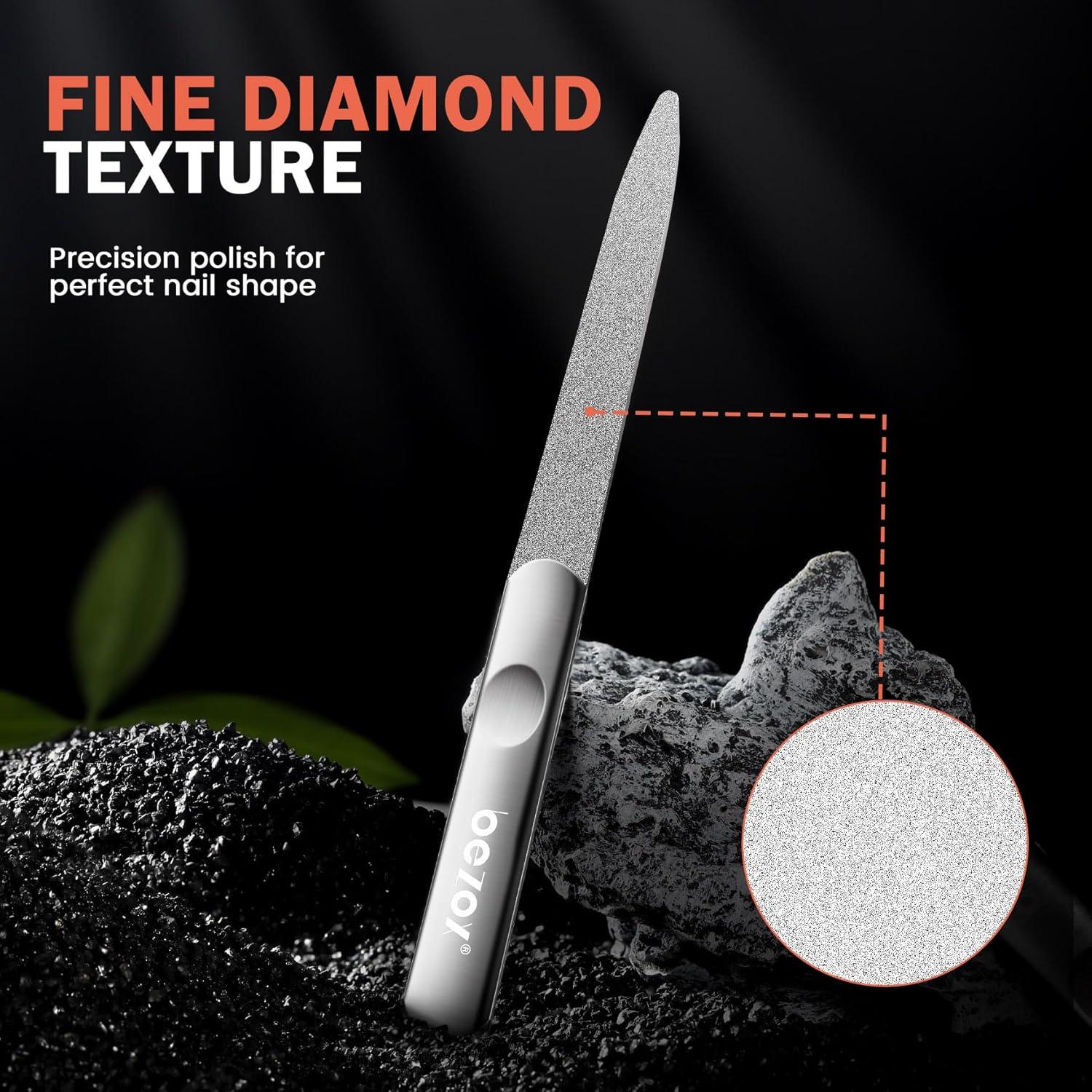 Set de Limas de Uñas BEZOX de Metal - 2 Piezas, Acero Inoxidable