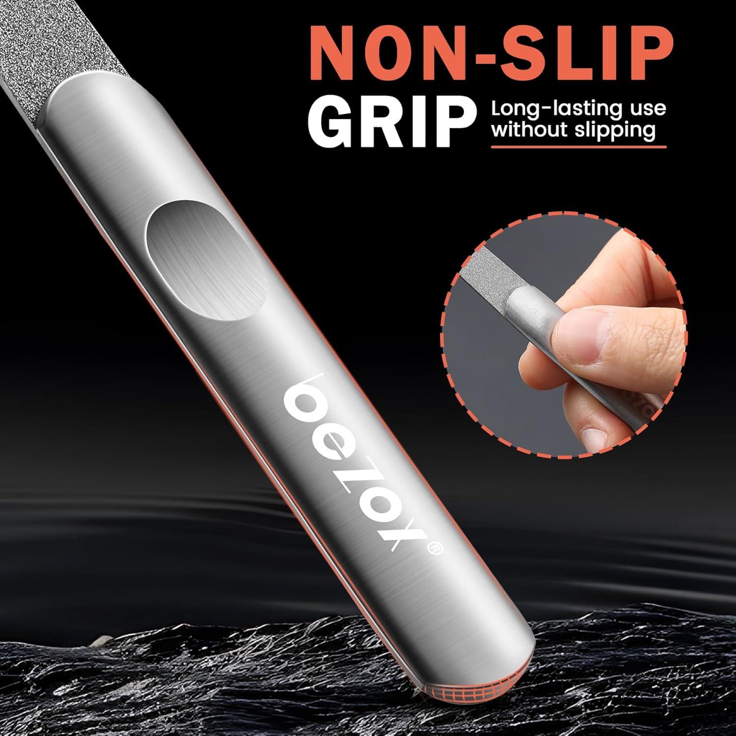 Set de Limas de Uñas BEZOX de Metal - 2 Piezas, Acero Inoxidable