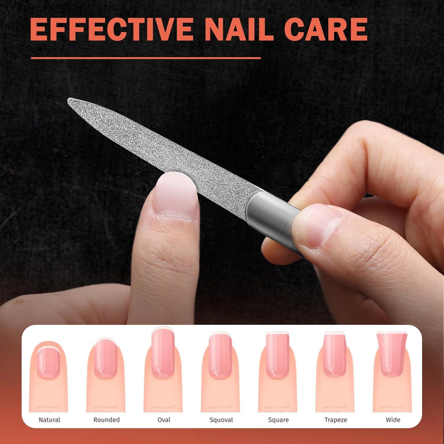 Set de Limas de Uñas BEZOX de Metal - 2 Piezas, Acero Inoxidable