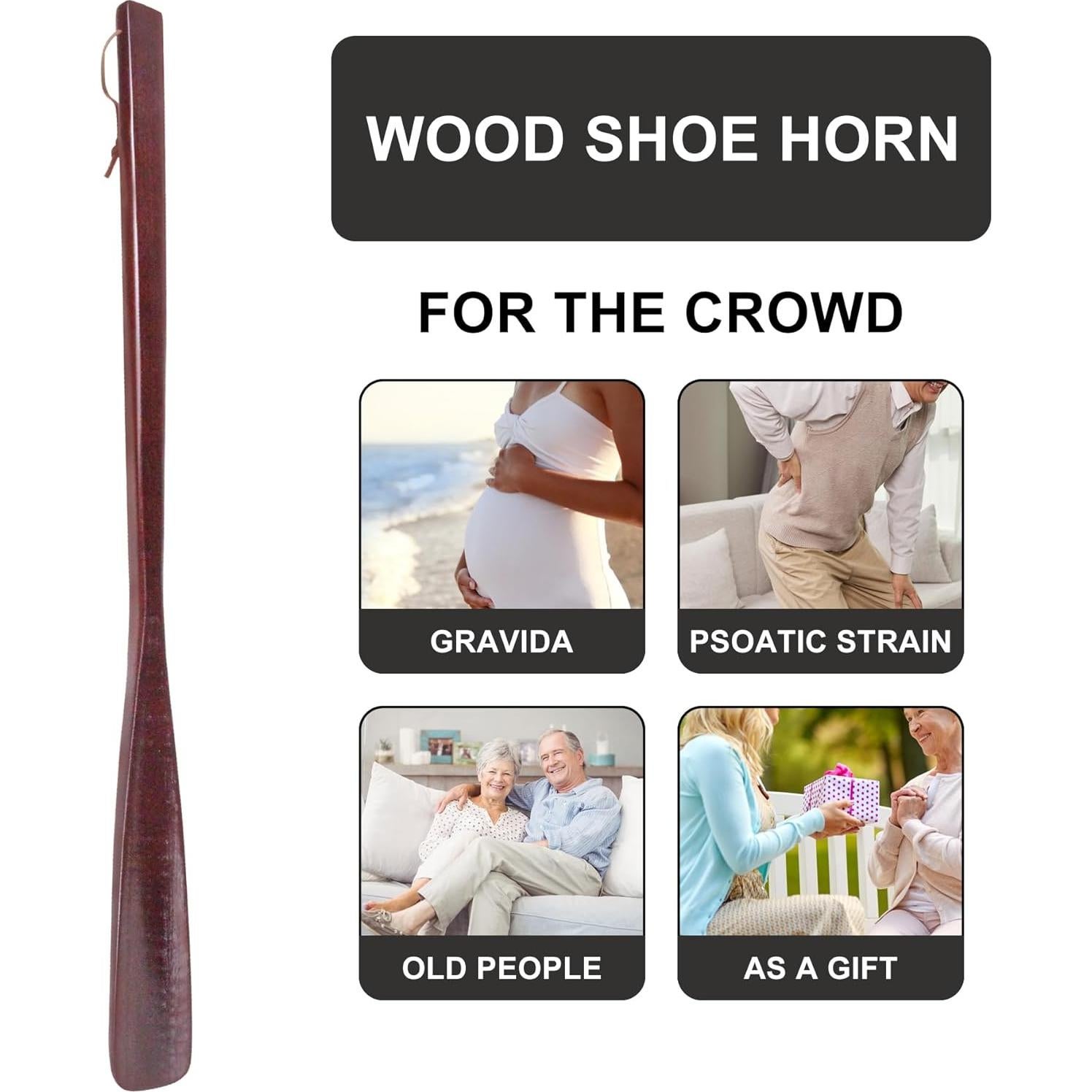 Cuerno de zapato de madera Earl Diamond 53.8 cm para ancianos