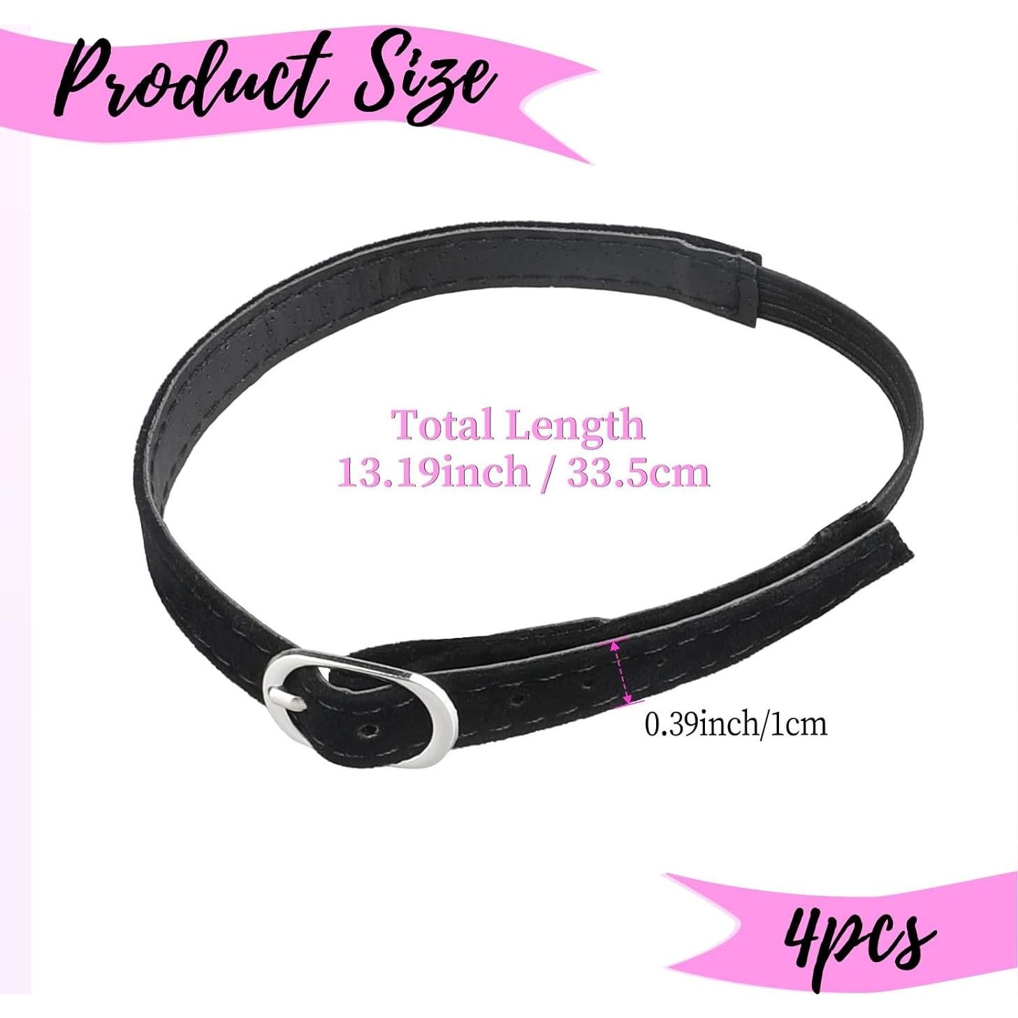 Cintas de Zapatos Desmontables PU Negro para Tacones Altos