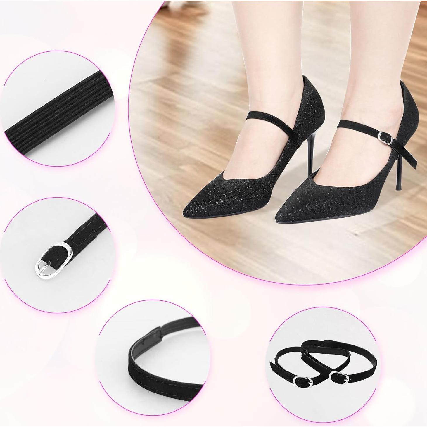 Cintas de Zapatos Desmontables PU Negro para Tacones Altos