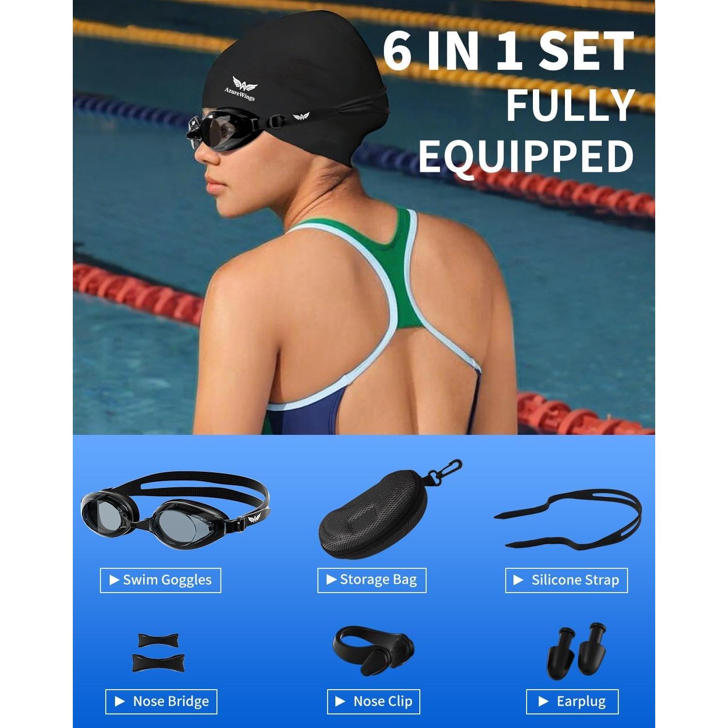 Gafas de Natación AzureWings 613-4 Anti-Vaho UV HD Unisex