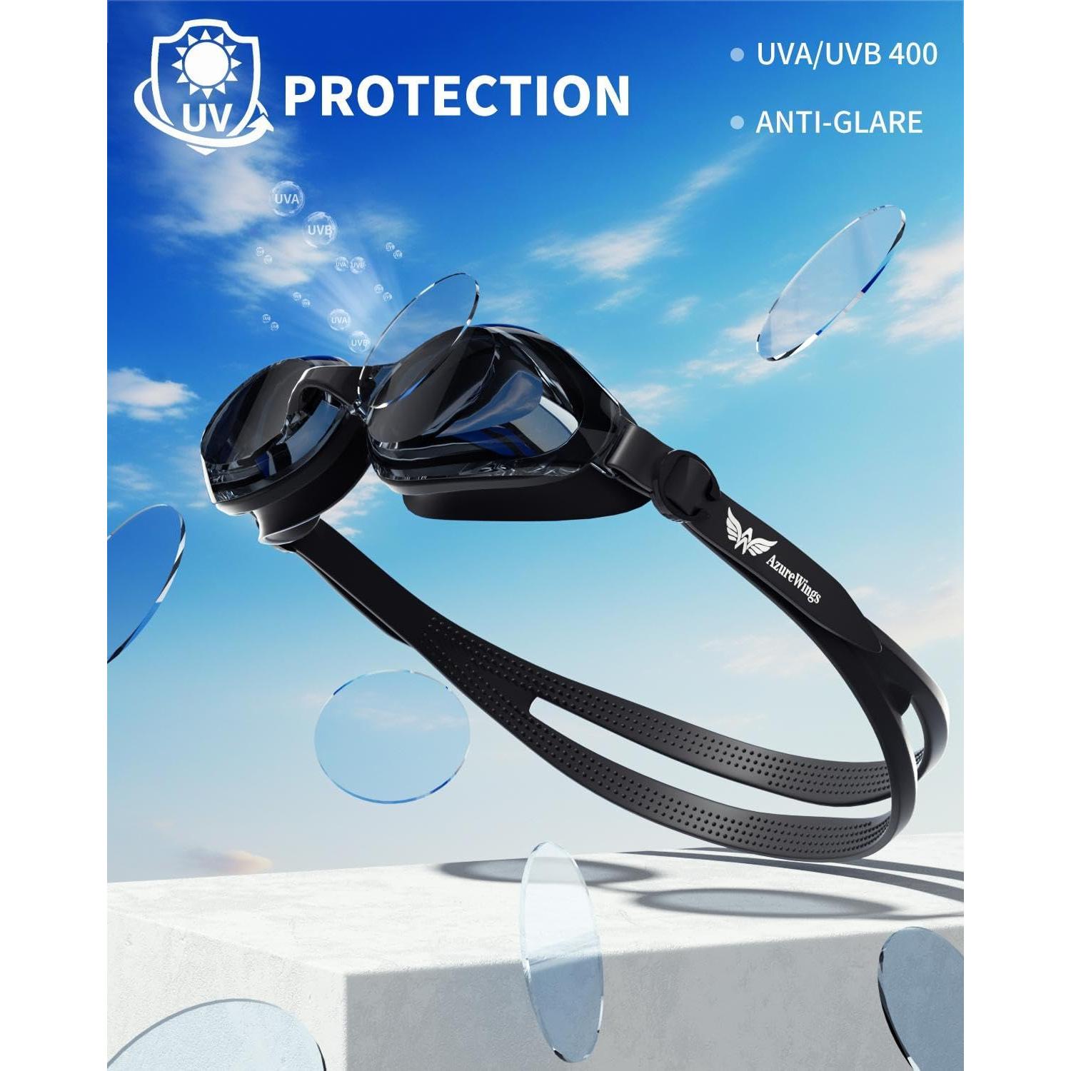 Gafas de Natación AzureWings 613-4 Anti-Vaho UV HD Unisex