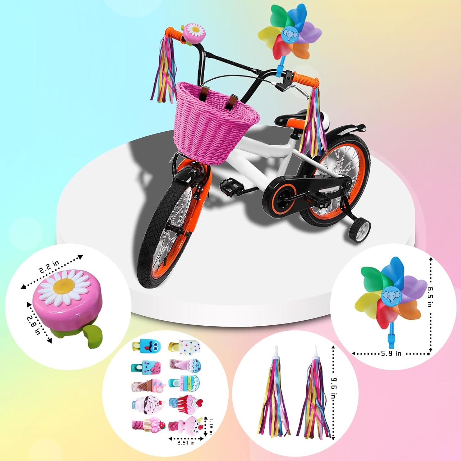 Conjunto de Cesta de Bicicleta FANOVO Rosa con Accesorios