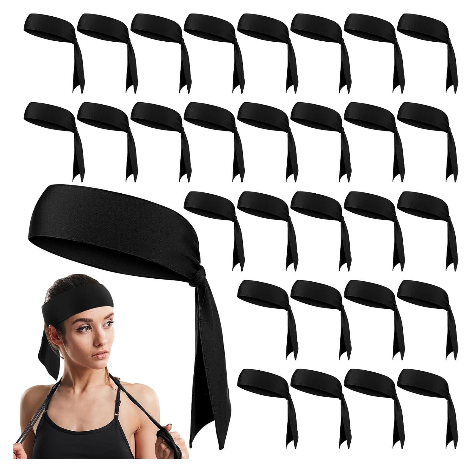 Diademas de Atar Hiboom 30 Unidades Negro Ajustables