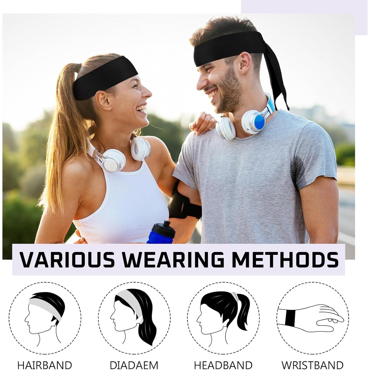 Diademas de Atar Hiboom 30 Unidades Negro Ajustables