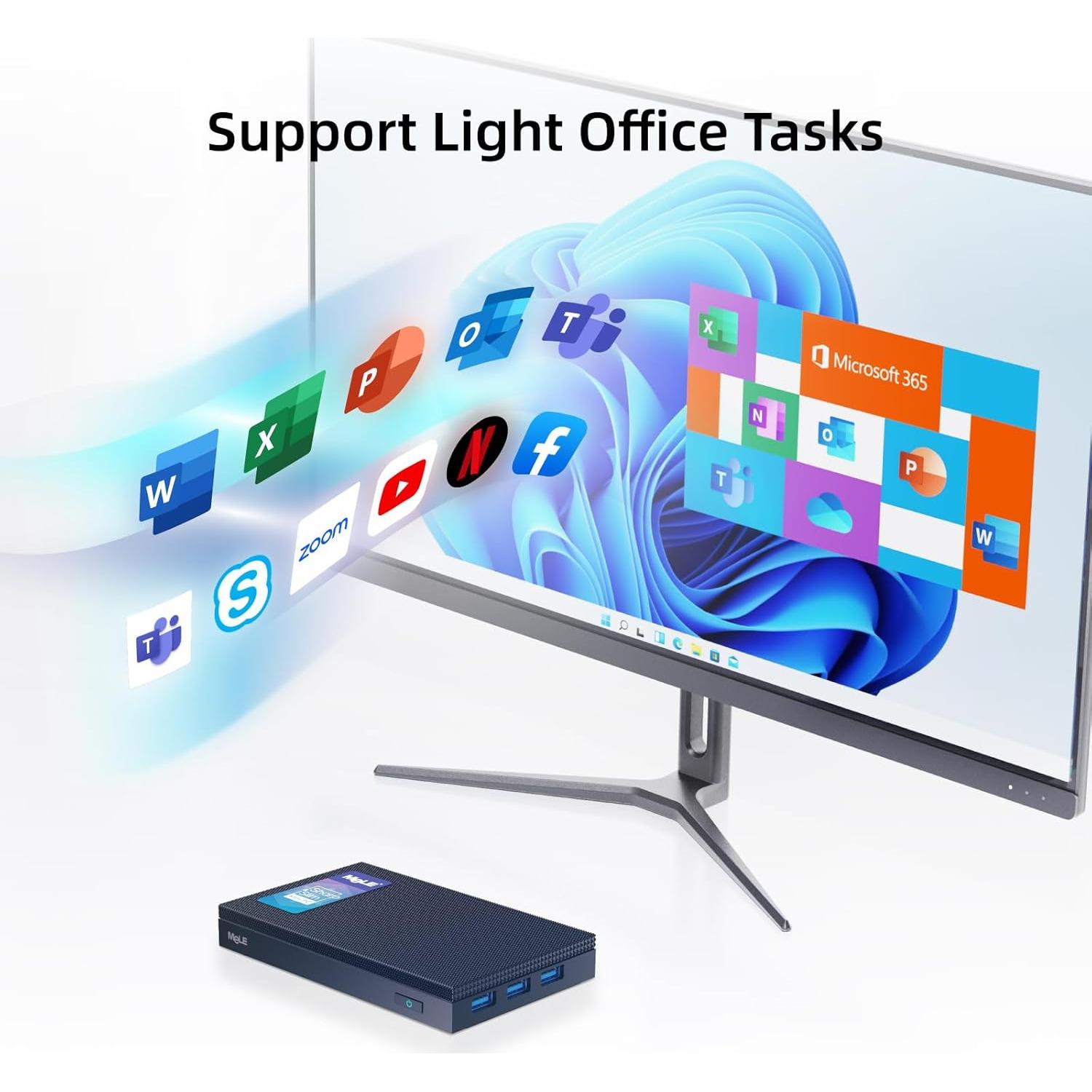 MeLE Quieter3Q Mini PC 16GB RAM 512GB SSD Sin Ventilador