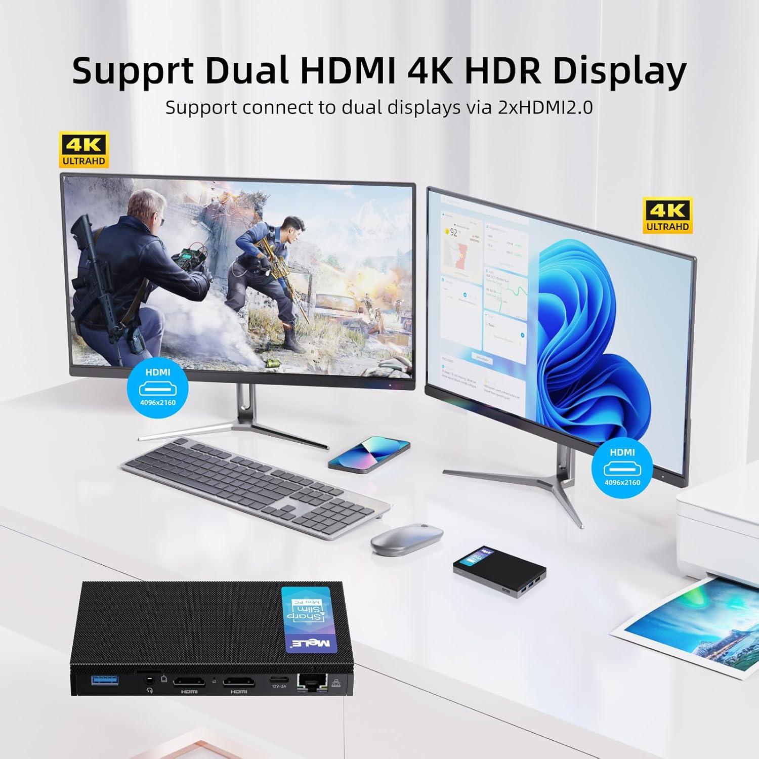 MeLE Quieter3Q Mini PC 16GB RAM 512GB SSD Sin Ventilador