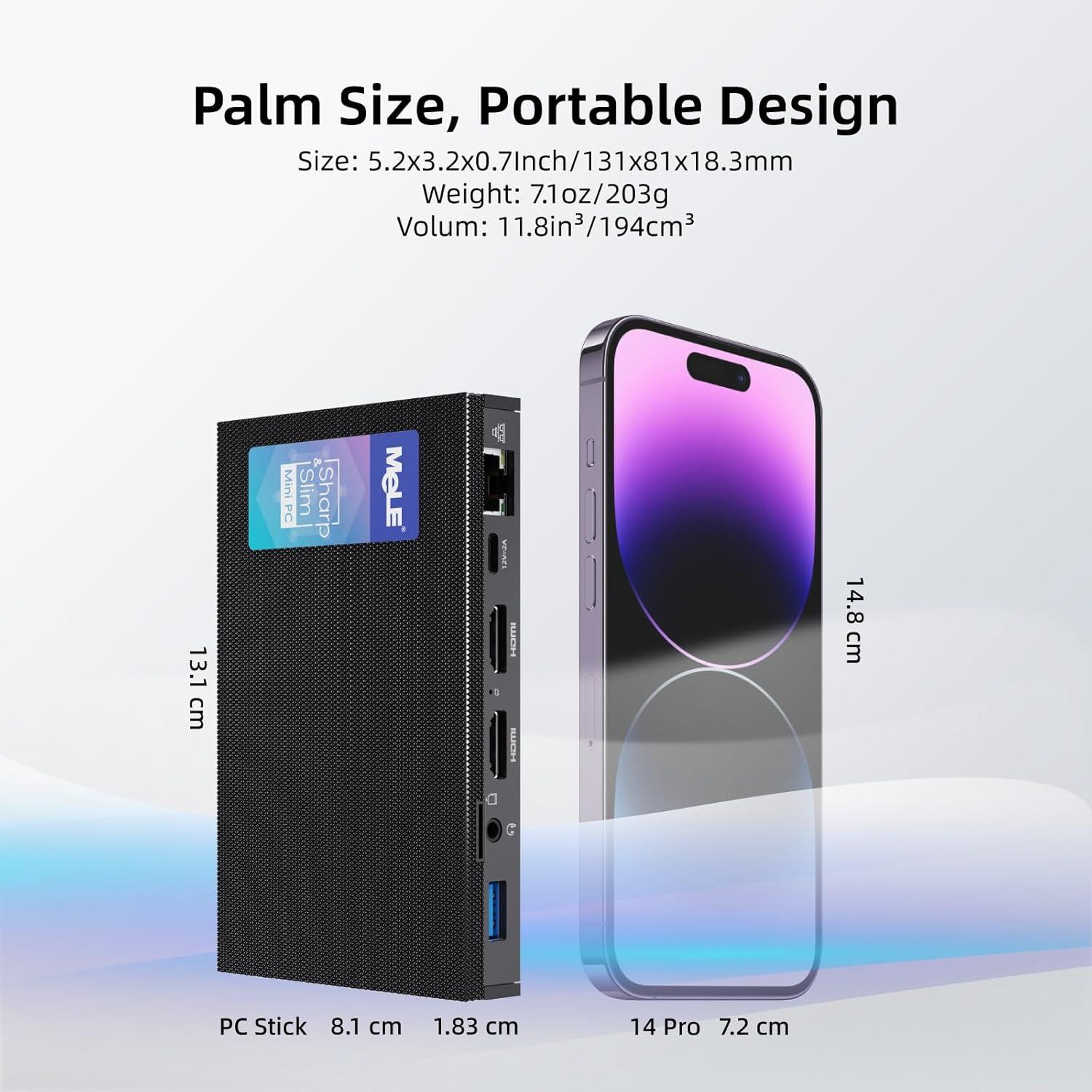 MeLE Quieter3Q Mini PC 16GB RAM 512GB SSD Sin Ventilador