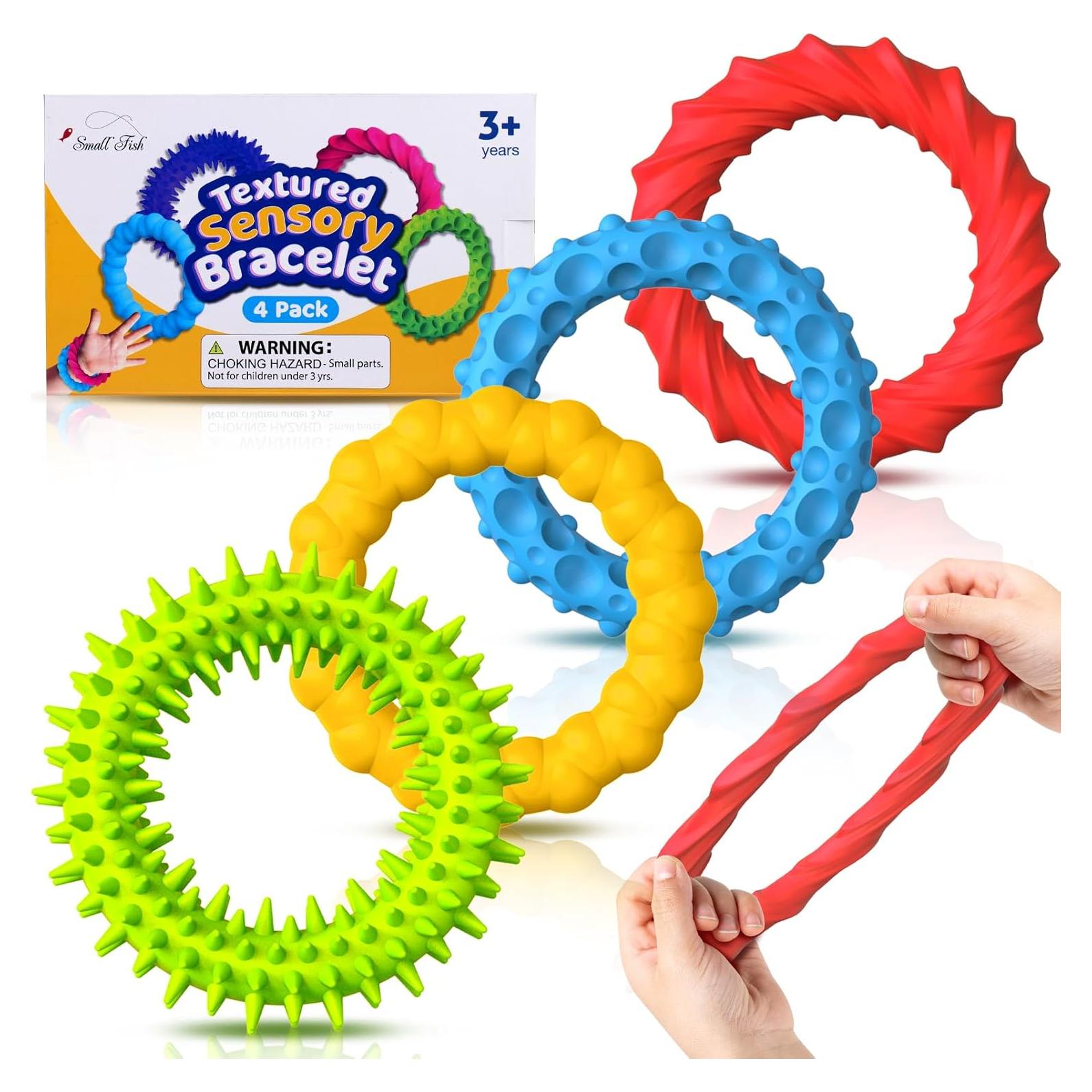 Pulseras Antiestrés Sensoriales - Paquete de 4 Estirables