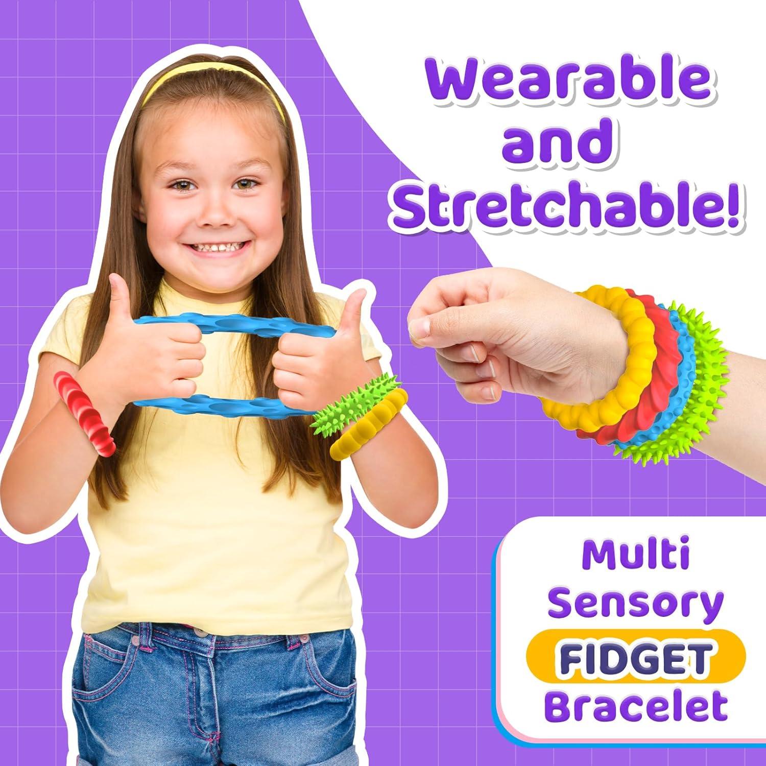 Pulseras Antiestrés Sensoriales - Paquete de 4 Estirables