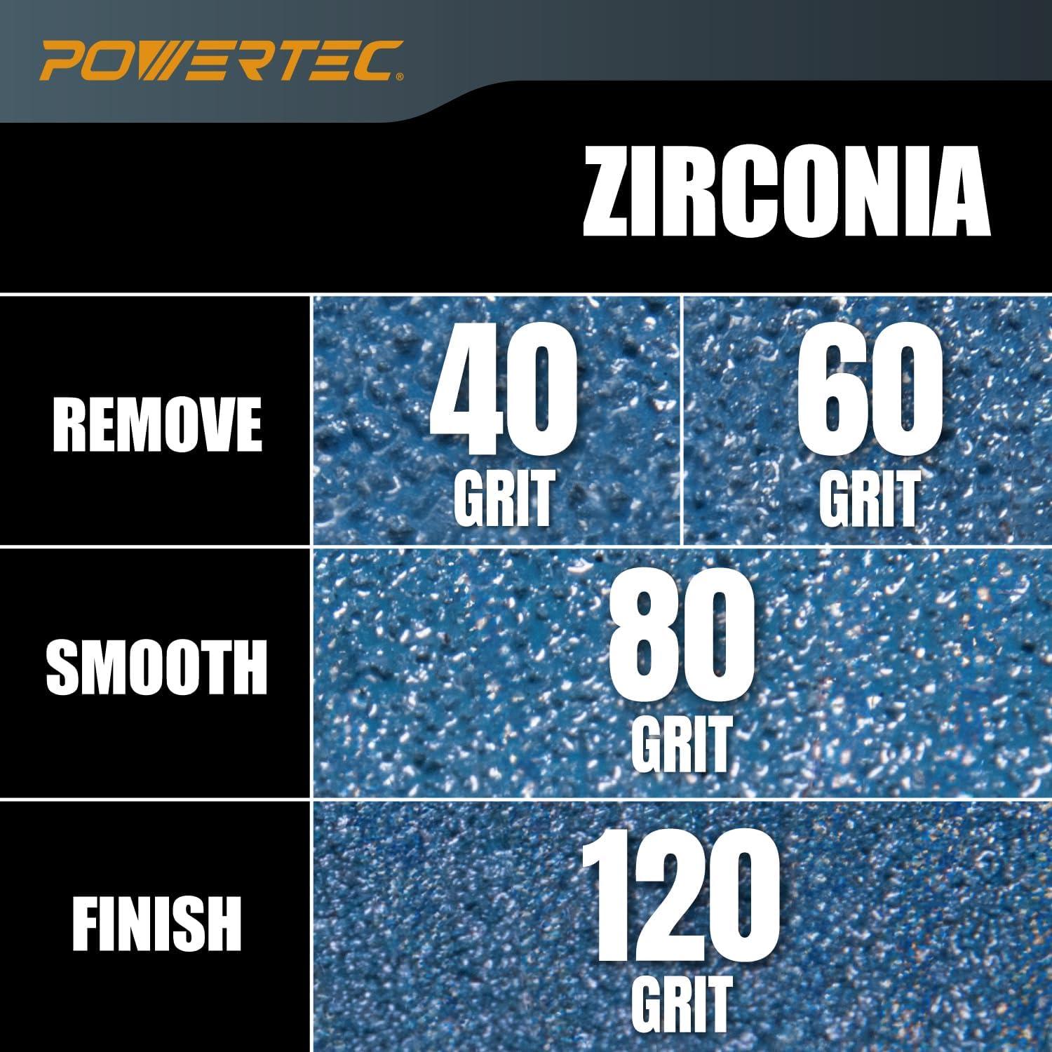 Discos de Aleta de Zirconia POWERTEC 4-1/2" - Paquete de 10 60 Granos