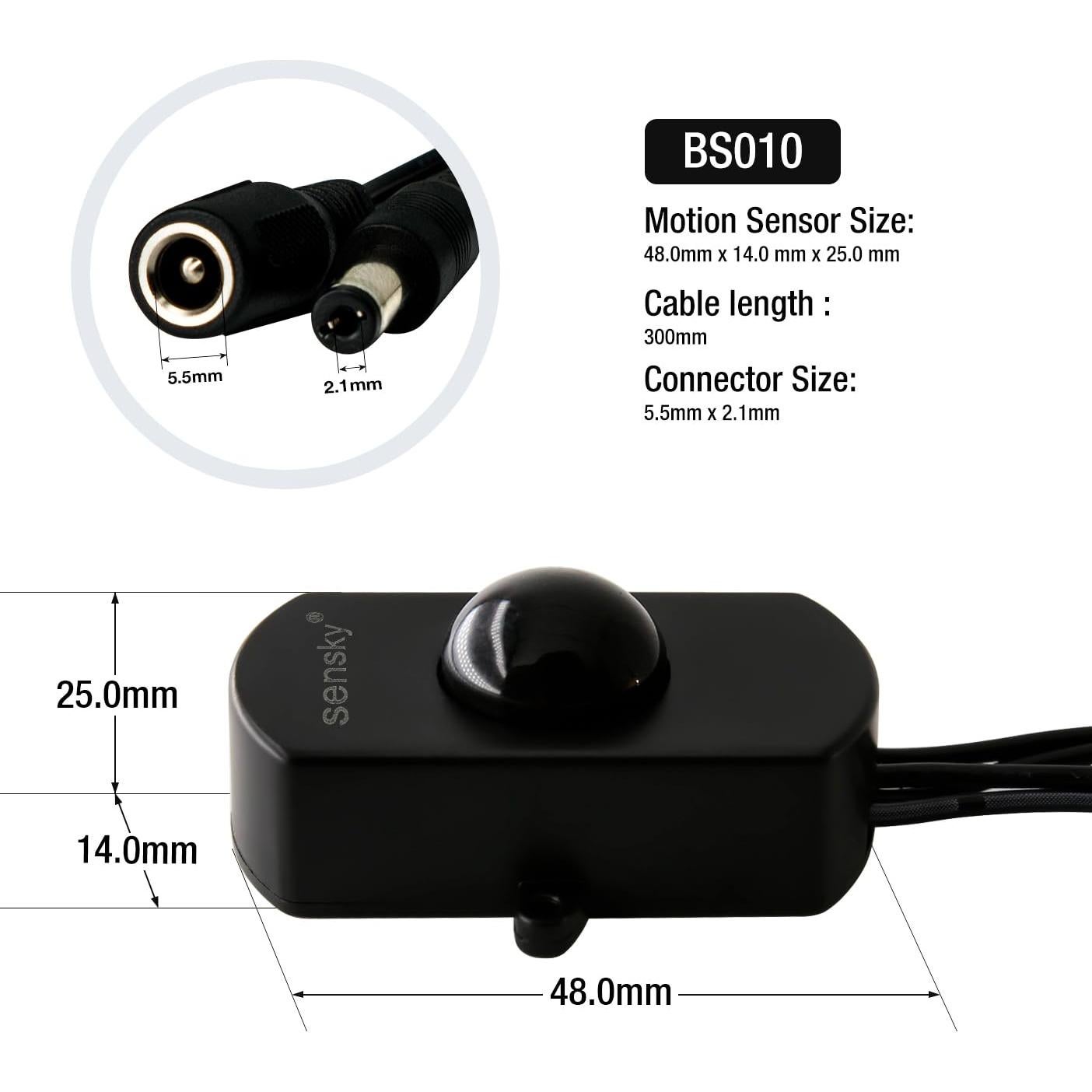 Interruptor Sensor de Movimiento SENSKY BS010H 12-30V 3A LED