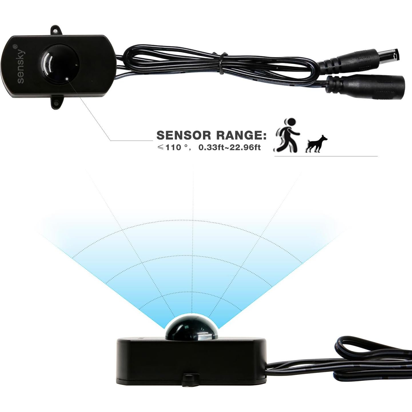 Interruptor Sensor de Movimiento SENSKY BS010H 12-30V 3A LED