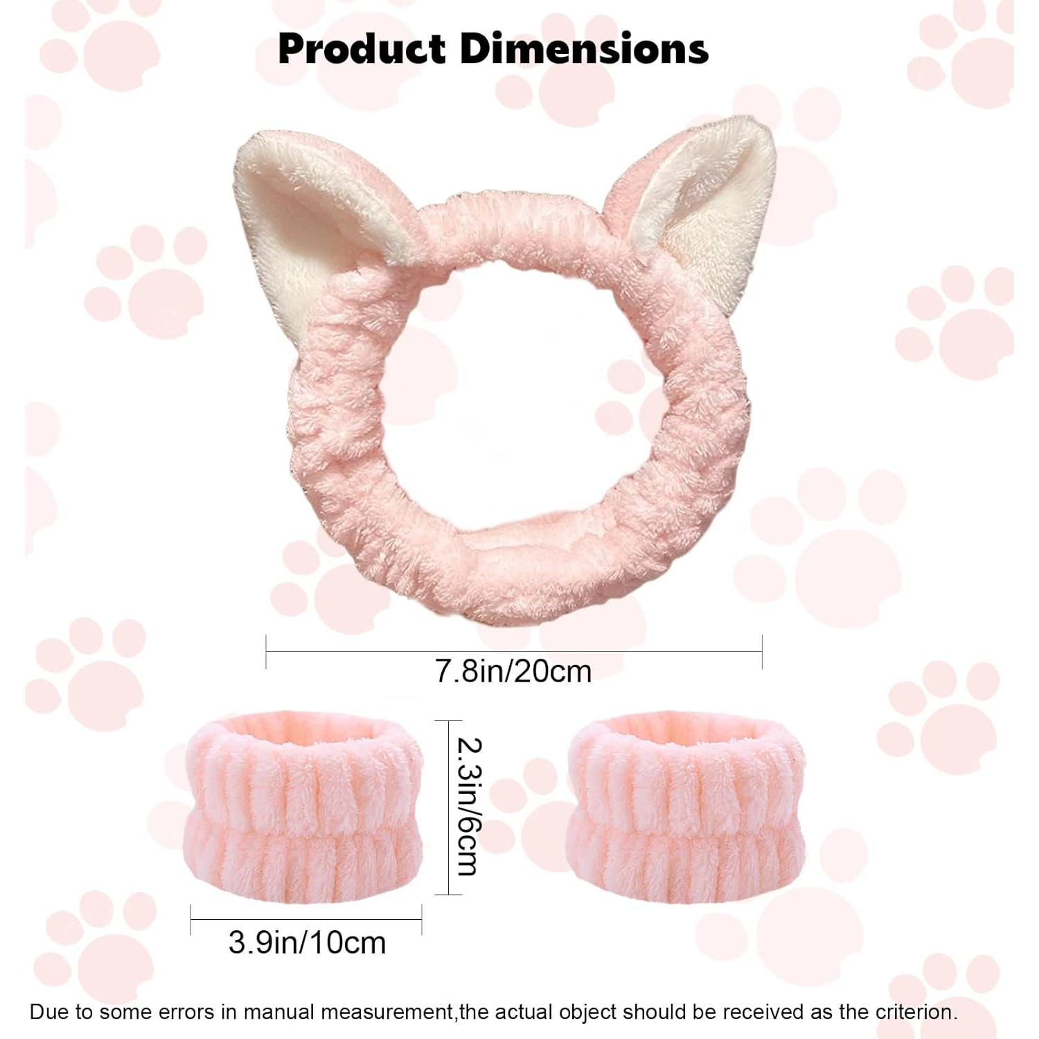 Set de Spa Rosa Heyiminy con Diademas y Muñequera de Felpa