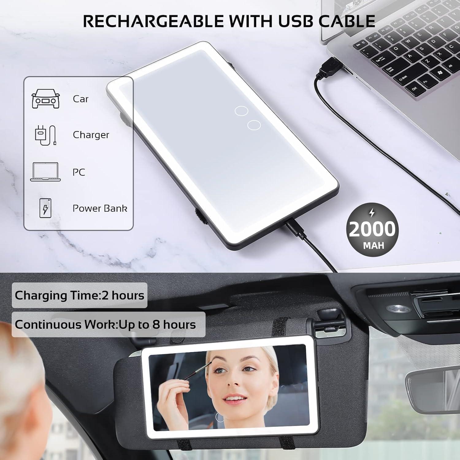 Espejo de Vanidad LED Vanmirr VM08 con Luz Regulable y Carga USB