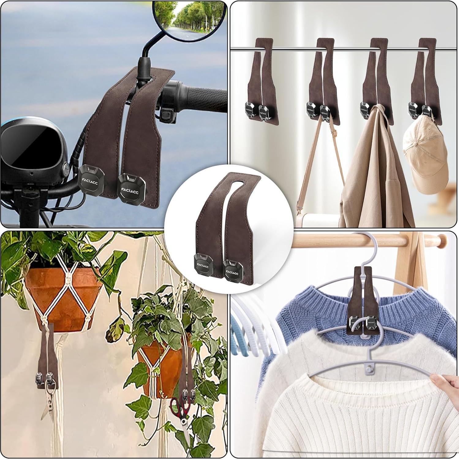 Ganchos para Reposacabezas de Coche FACIACC 4 Pack Marrón