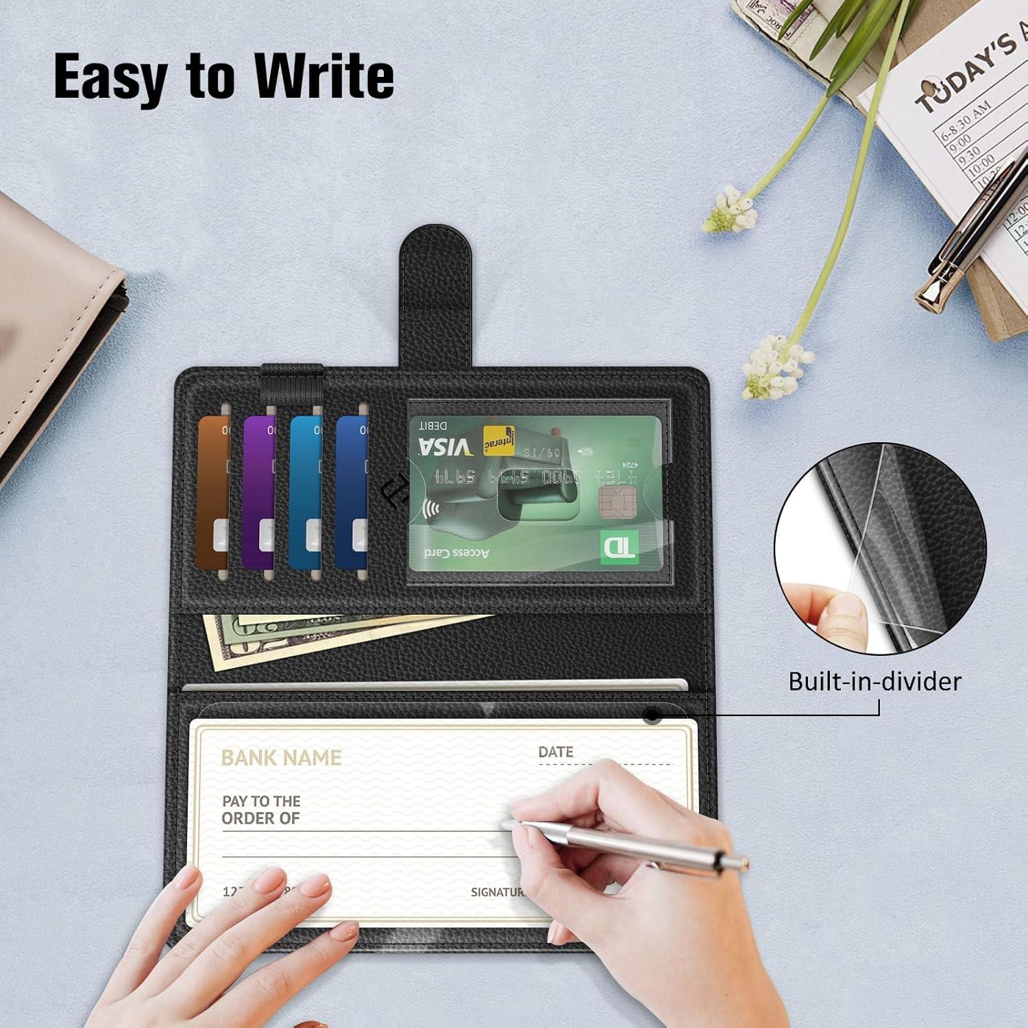 Cubierta de Chequera FINTIE con Bloqueo RFID - Negro