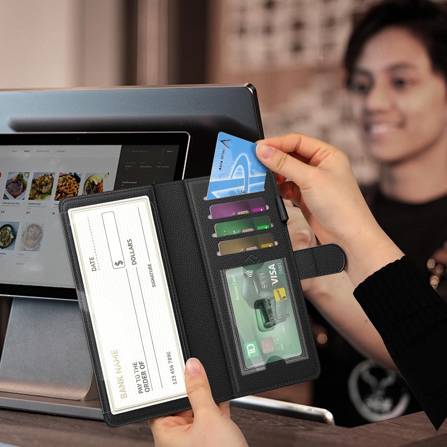 Cubierta de Chequera FINTIE con Bloqueo RFID - Negro