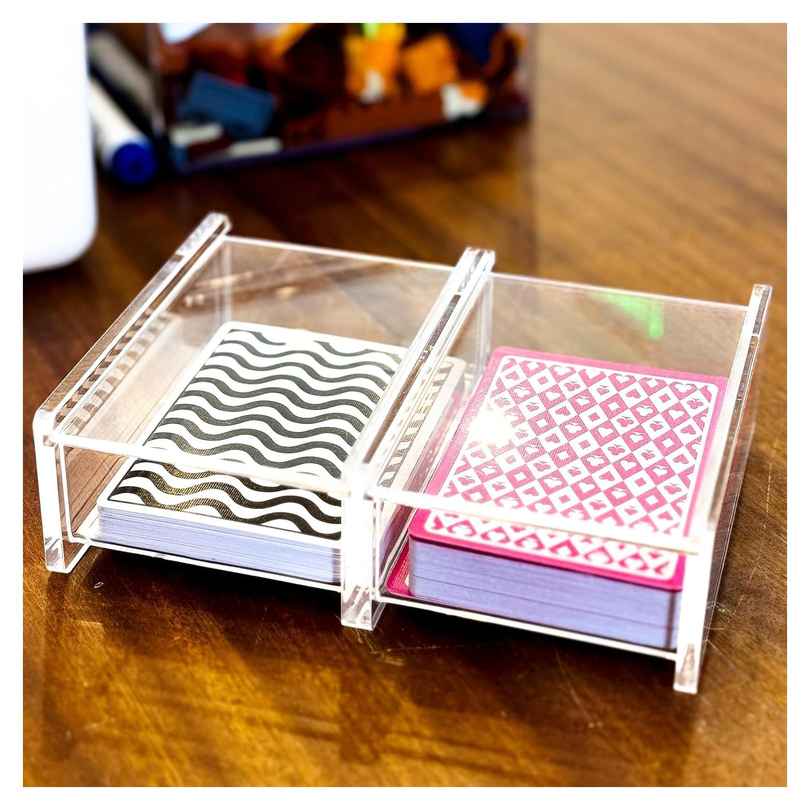 Caja Acrílica para Cartas de Juego Doble Deck - 15.24x11.43 cm