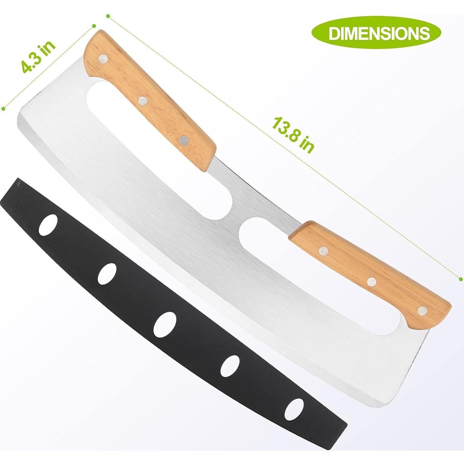 Cortador de Pizza Rocker ZOCY 35.56 cm Acero Inoxidable Madera