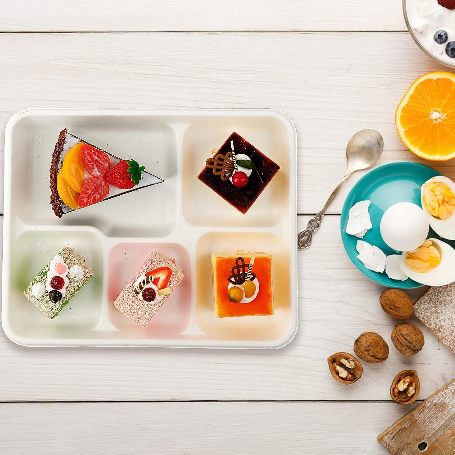 Platos Divididos Compostables Vplus 125 Unidades 26 x 21 cm