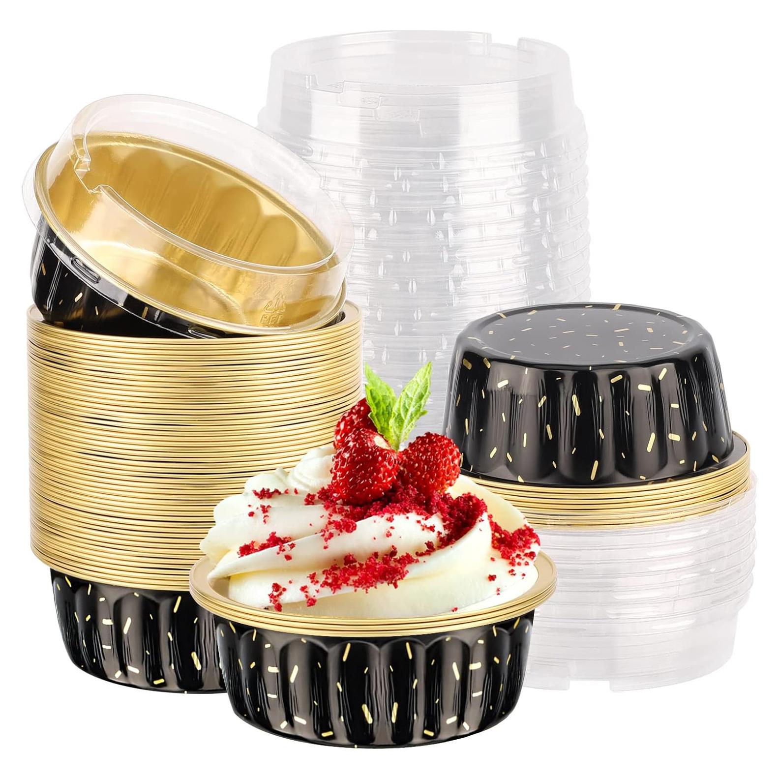 Tazas de Muffin Desechables EUSOAR 50 unidades 235ml Aluminio