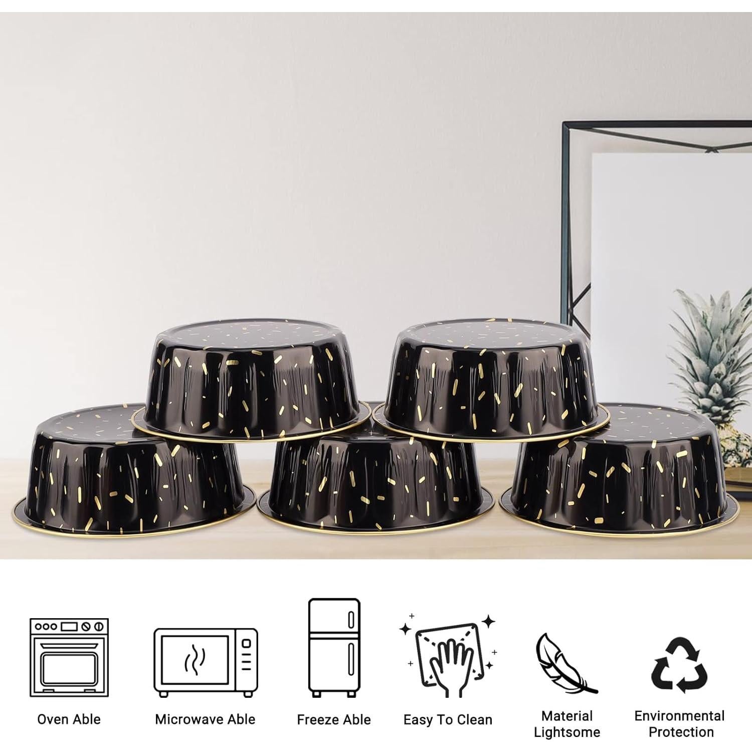 Tazas de Muffin Desechables EUSOAR 50 unidades 235ml Aluminio