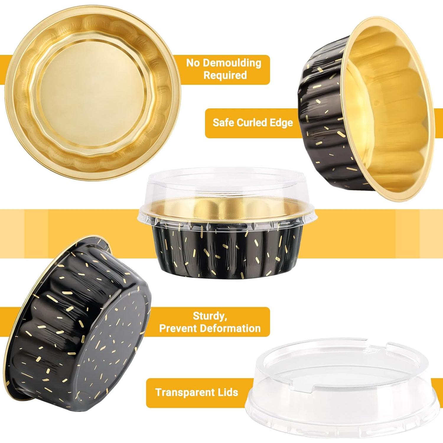 Tazas de Muffin Desechables EUSOAR 50 unidades 235ml Aluminio